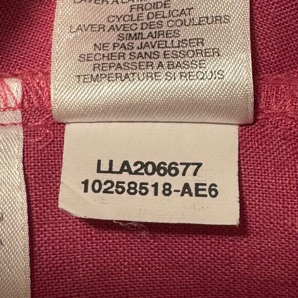 JONES NEW YORK Linen Ruffle Top L Pink Sleeveless 100% Linen Boho Romantic - Picture 3 of 8